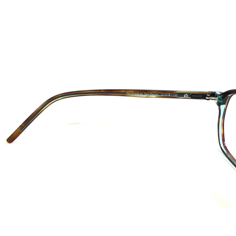 Tom Davies Eyeglasses Frames TD749 Col. 1596 Brown Tortoise on Blue 51-18-140